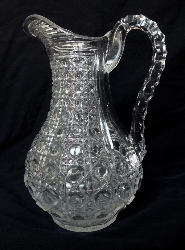 Pichet / broc / carafe à eau en cristal de Baccarat, modèle Pontarlier (Diamants Pierreries)