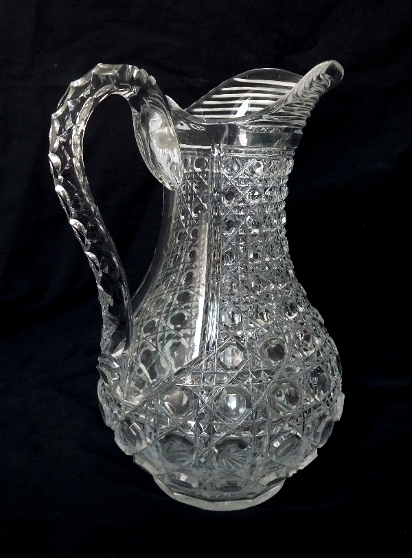 Pichet / broc / carafe à eau en cristal de Baccarat, modèle Pontarlier (Diamants Pierreries)