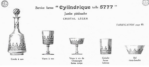 Verre à porto en cristal de Baccarat, modèle Champigny / Richelieu cylindrique - 10,7cm