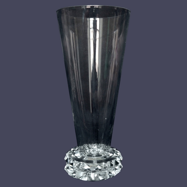 Flûte à champagne en cristal de Saint Louis, modèle Diamant - signée