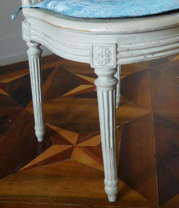 Jean Baptiste III Lelarge : paire de chaises d'époque Louis XVI cannées estampillées