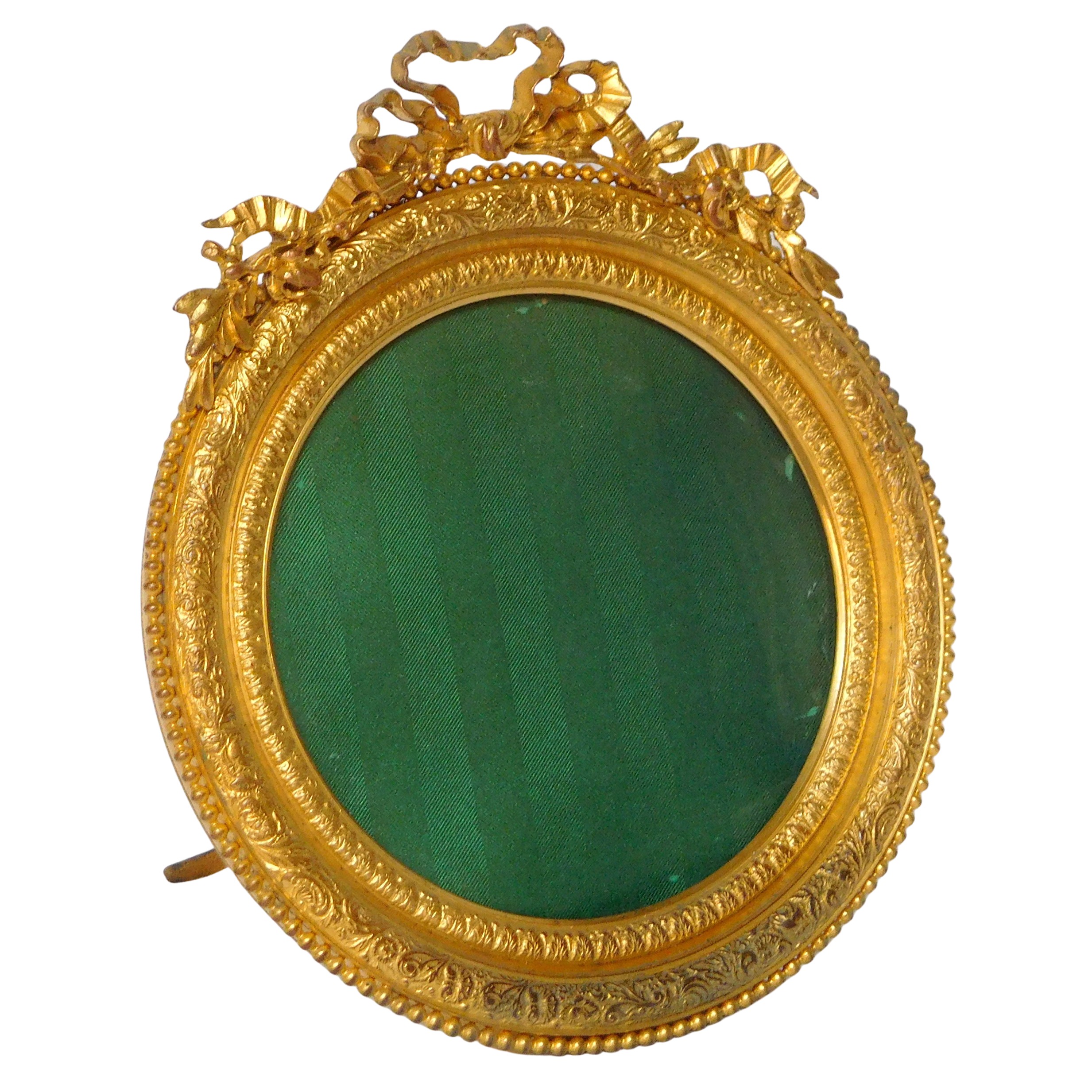 Grand cadre de photo ou de miniature de style Louis XVI en bronze doré - époque Napoléon III