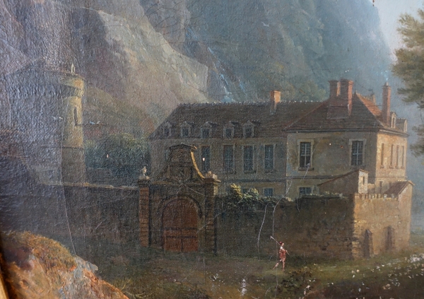 Ecole française du début du XIXe siècle, château du Dauphiné, huile sur toile