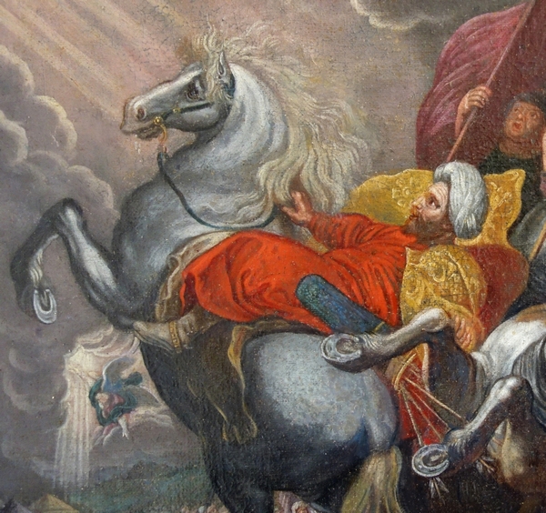 Ecole Flamande du XVIIe, la conversion de Saint Paul sur le chemin de Damas, entourage de Rubens