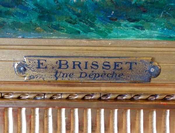 Emile Brisset, une dépêche - officiers Français d'état major en campagne - huile sur toile