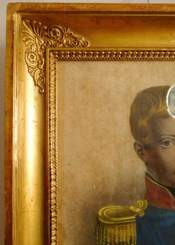 Portrait d'Henri V Duc de Bordeaux, Comte de Chambord, gravure royaliste aquarellée