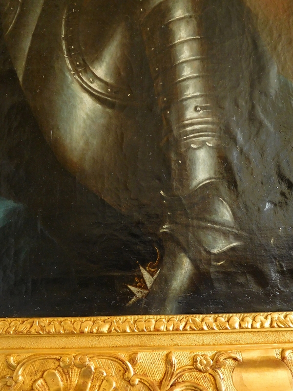 Baziray : portrait d'officier en cuirasse Chevalier de Malte signé & daté de 1738 