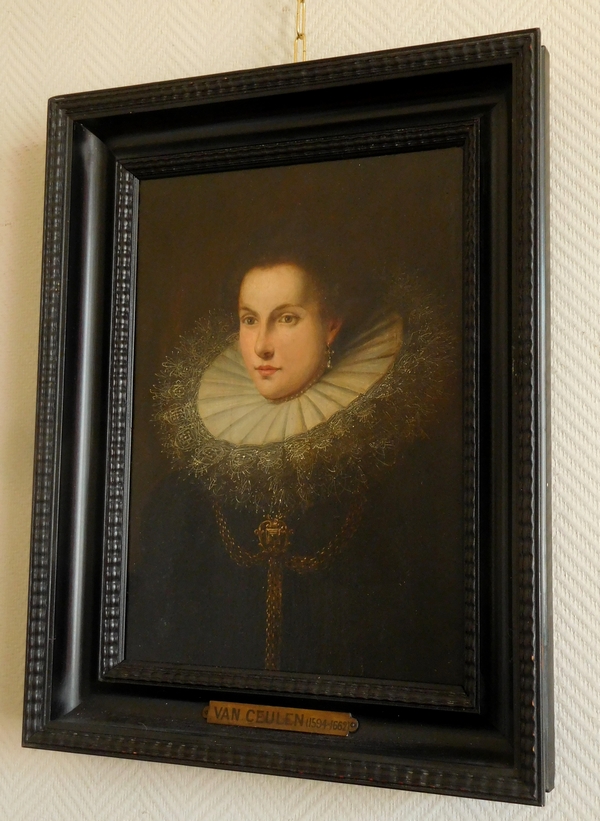 Ecole Hollandaise, portrait d'une jeune aristocrate du XVIIe siècle