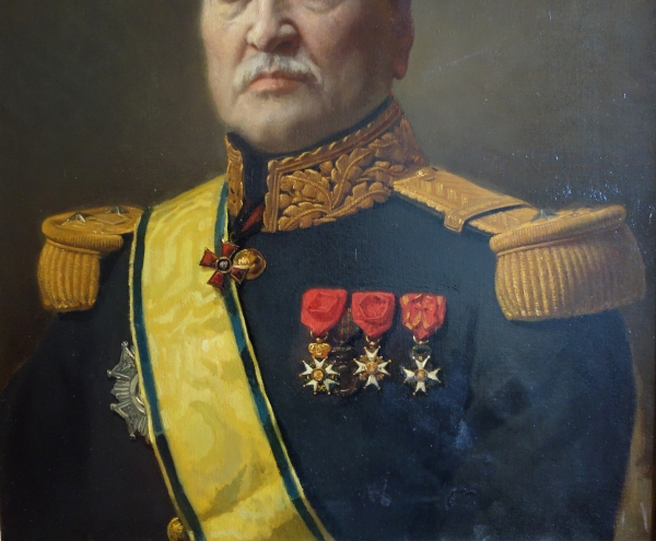 Augustin Feyen-perrin : portrait du Général Létang - huile sur toile en 1857