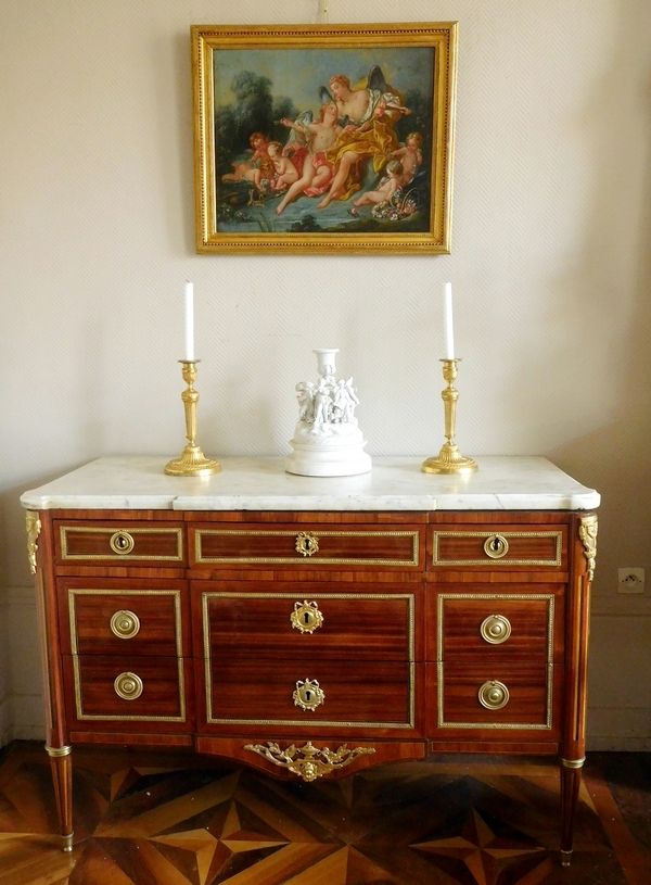 Ecole du XVIIIe siècle, suiveur de Boucher - Venus et Cupidon, scène mythologique, huile sur toile