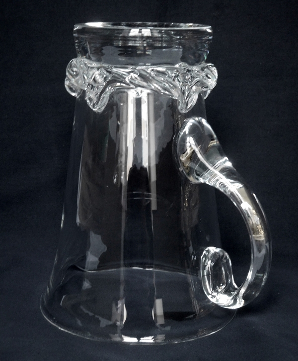 Pichet / broc / carafe à eau en cristal de Daum, modèle Sorcy - signée