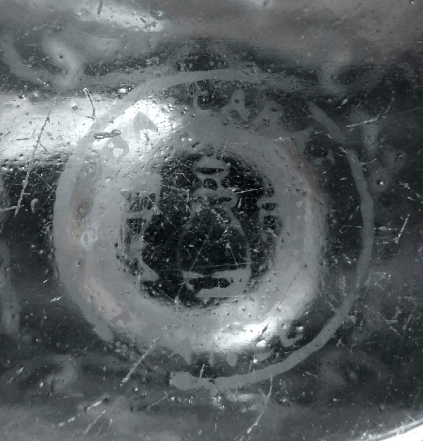 Flacon à parfum en cristal de Baccarat, modèle Michelangelo, cerclage argent massif - 14cm