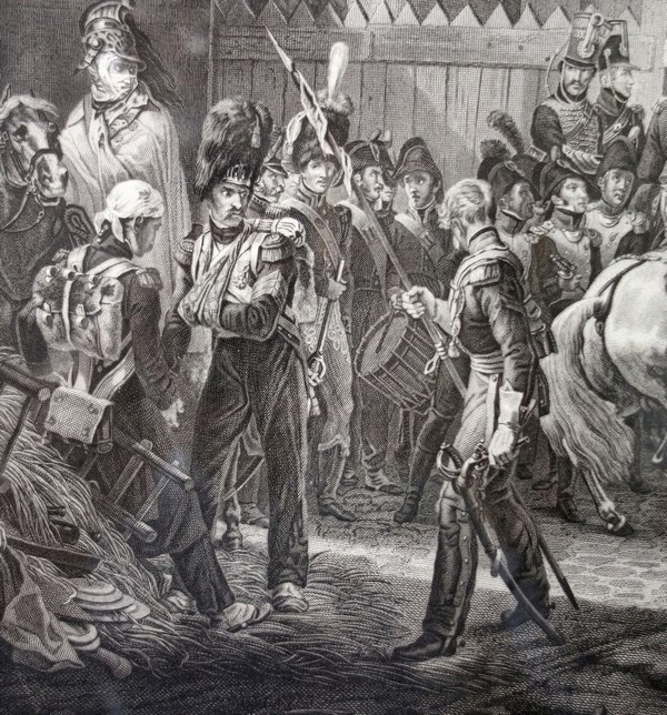 Gravure Napoléonienne, la défense de la Barrière de Clichy - Campagne de France sous l'Empire