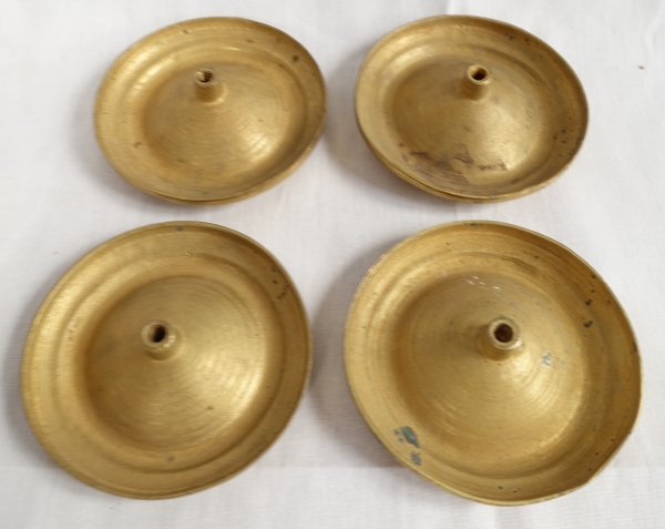Série de 4 embrases de rideaux Empire Restauration en bronze doré