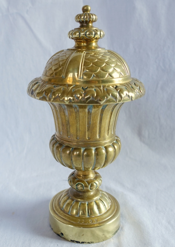 Tall Louis XIV style bronze banister ball, 19th century