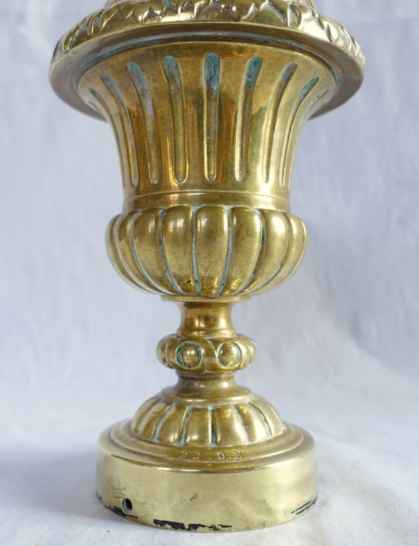 Tall Louis XIV style bronze banister ball, 19th century