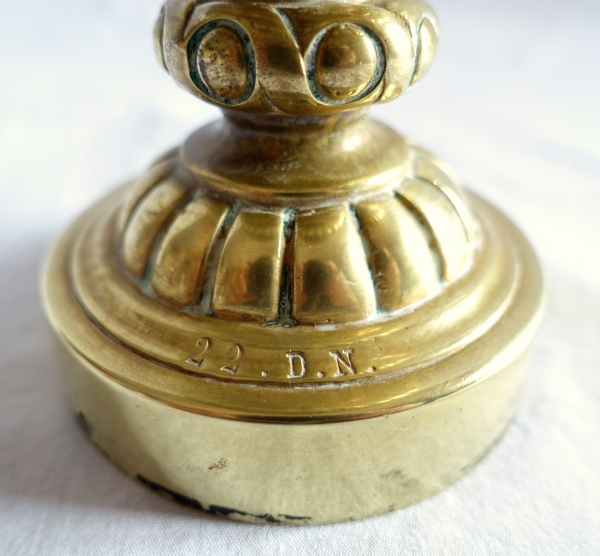 Tall Louis XIV style bronze banister ball, 19th century