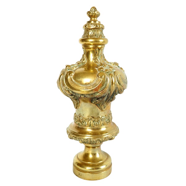 Large Louis XV style bronze stairs handrail end Fontaine