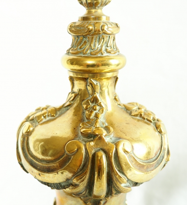 Large Louis XV style bronze stairs handrail end Fontaine
