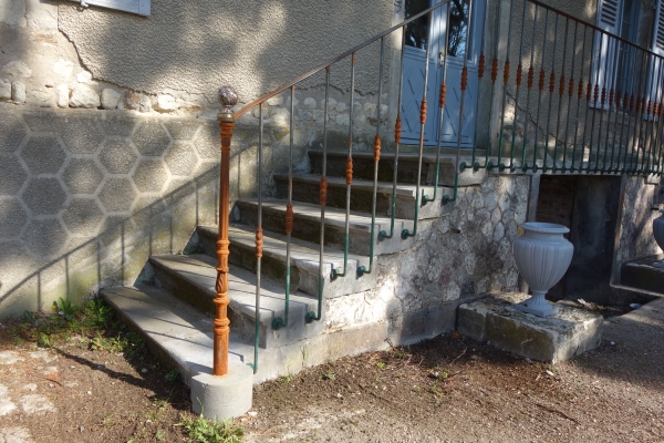 Boule de rampe d'escalier en marbre, époque XIXe siècle