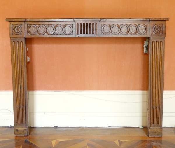 Louis XVI walnut mantelpiece - late 18th century