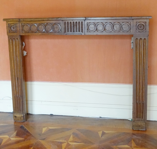 Louis XVI walnut mantelpiece - late 18th century