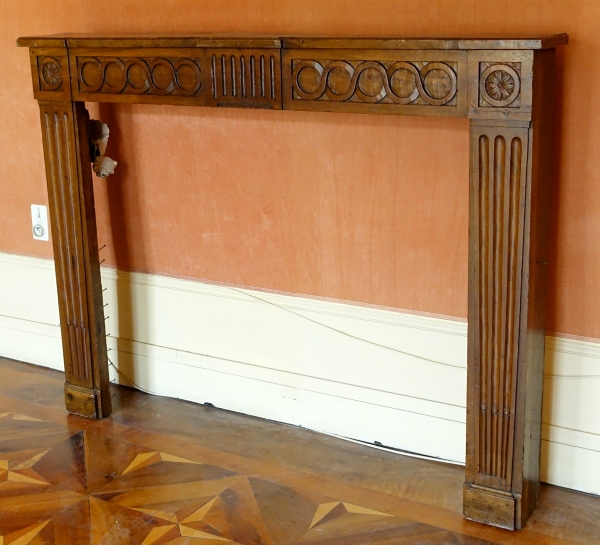 Louis XVI walnut mantelpiece - late 18th century