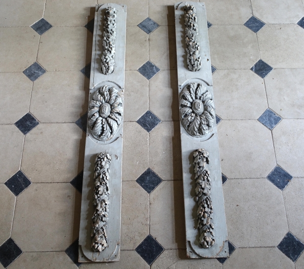 Pair of Louis XVI panels for ceiling or beams, 18th century