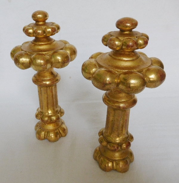 Pair of gilt wood curtain holders, Napoleon III period, mid 19th century