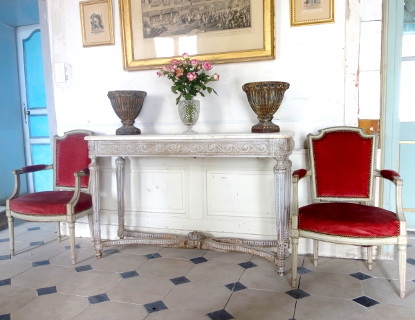 Pair of large cast iron garden ornemental garden vases, 19th century - 30.3cm