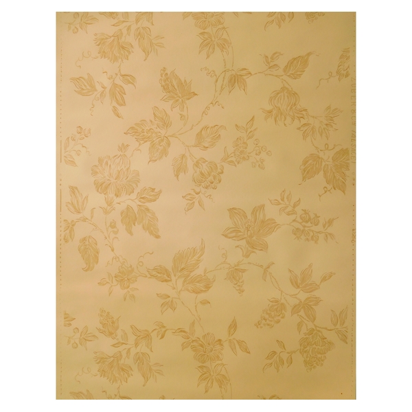 Zuber : lot de papier peint gouché beige, années 1900-1930