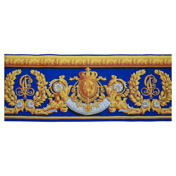 Royal wallpaper decorated with Charles Philippe de France coat of arms