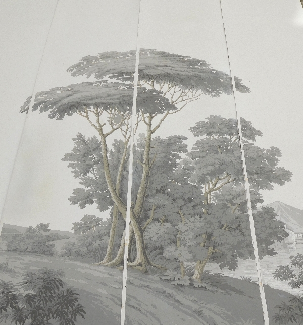 Papier peint panoramique Zuber jamais posé : paysage Italien grisaille 380cm x 240cm