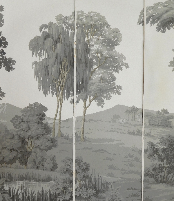 Papier peint panoramique Zuber jamais posé : paysage Italien grisaille 380cm x 240cm