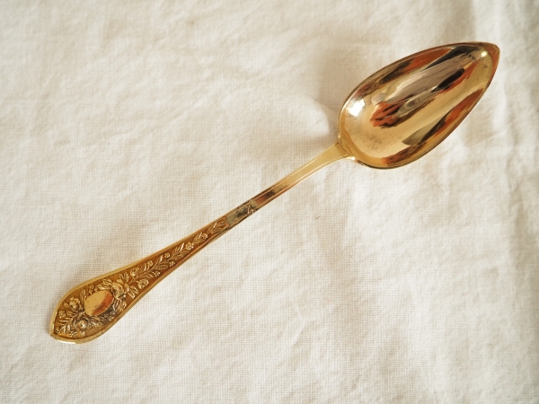 12 vermeil coffee spoons / tea spoons, old man Hallmark, early 19th century