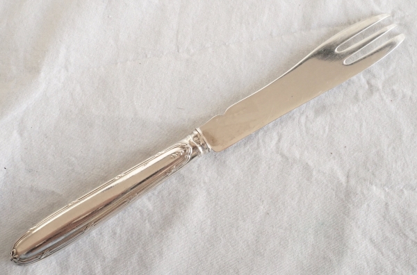 Set of 12 sterling silver melon knives / melon forks, Louis XVI style - silversmith Lapparra & Gabriel