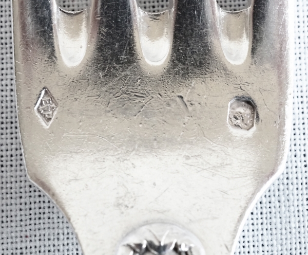 Louis XVI style sterling silver flatware for 12 people -  24 pieces