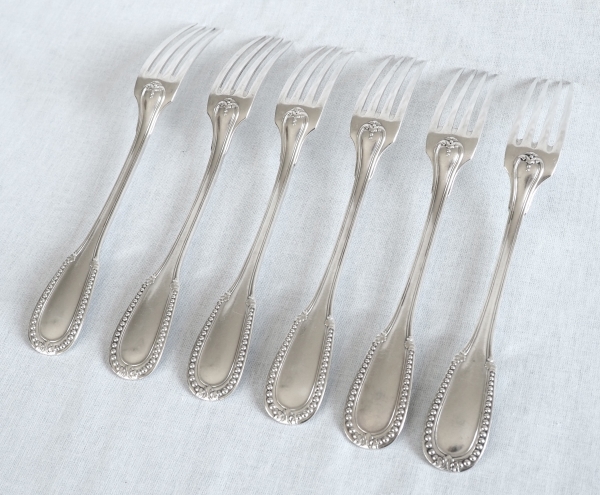 Louis XVI style sterling silver flatware for 12 people -  24 pieces