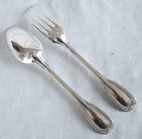 Louis XVI style sterling silver flatware for 12 people -  24 pieces