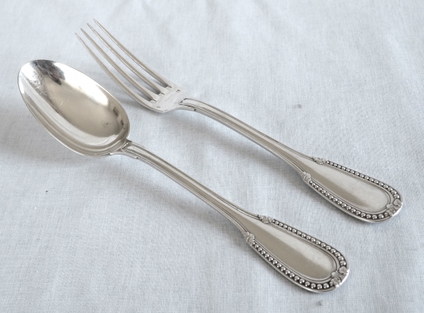 Louis XVI style sterling silver flatware for 12 people -  24 pieces