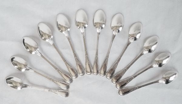 Puiforcat : 12 sterling silver moka spoons / coffee spoons