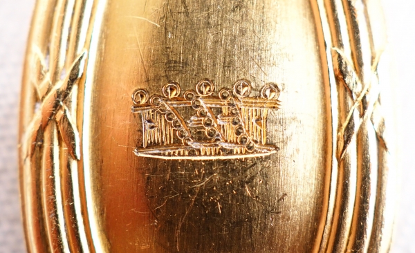 12 vermeil Louis XVI style coffee spoons, crown of Baron, late 19th century