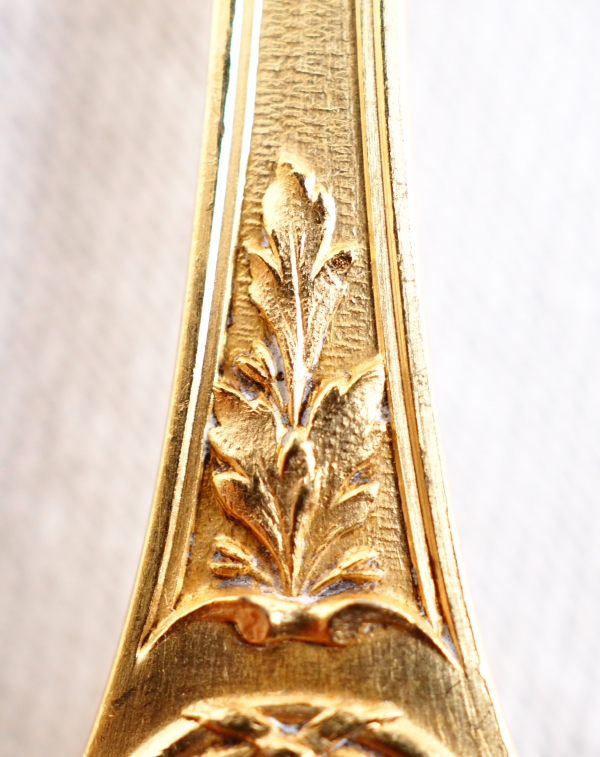 12 vermeil Louis XVI style coffee spoons, crown of Baron, late 19th century