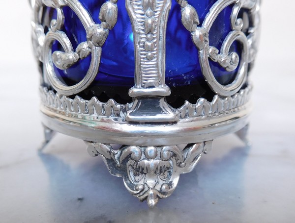 Ensemble de 3 salières de style Louis XVI en argent massif, poinçon Minerve