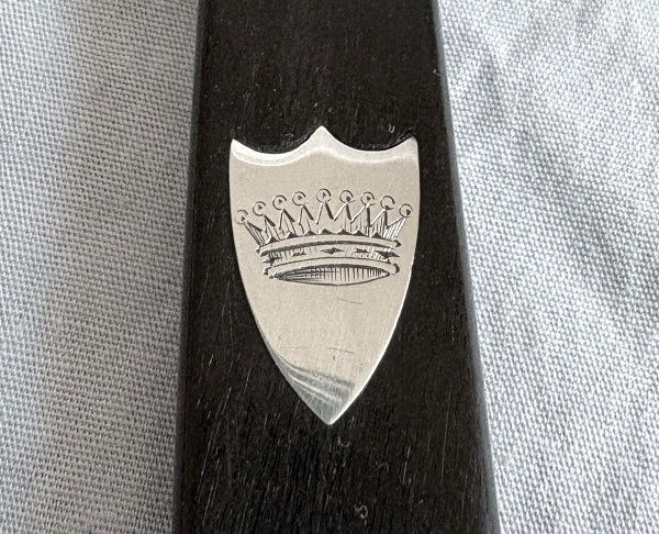 Set of 32 ebony and sterling silver knives - crown of count - early 19th century circa 1830