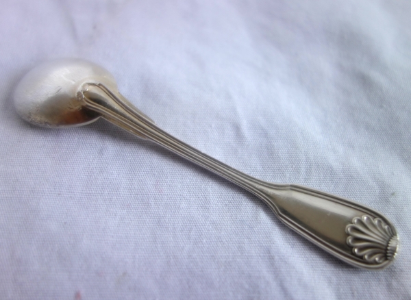 Puiforcat : suite de 4 salières en argent massif de style Régence - Louis XVI coquilles et perles
