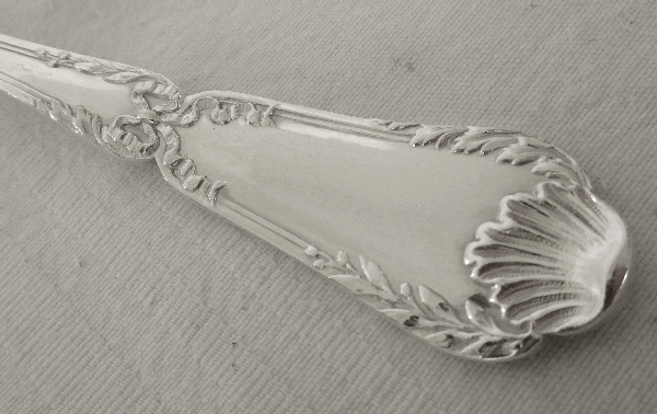 Puiforcat : Antique French sterling silver flatware for 6, Transition Louis XV-Louis XVI style