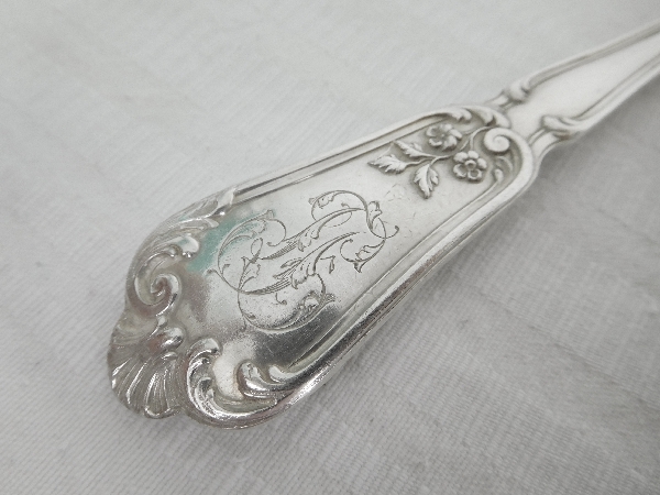 Sterling silver Louis XV style flatware, Henin & Cie - 12 pieces