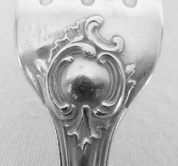 Sterling silver Louis XV style flatware, Henin & Cie - 12 pieces