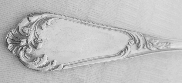 6 sterling silver Louis XV style dessert spoons, silversmith Henri Soufflot